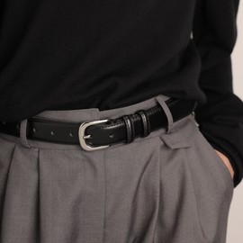 Trendy Women's Leather Summer Fashion Belt with Marathon Running Style Black 95cm [25-27 Yards] S & M/Deep Diane Black 10ea