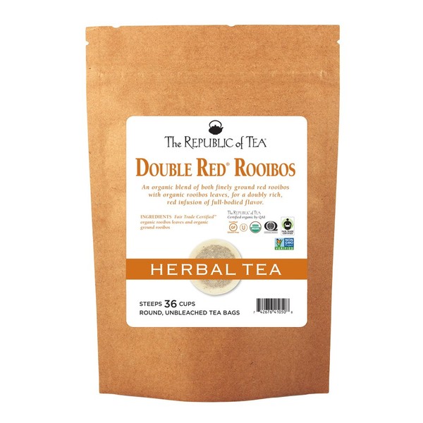 The Republic of Tea Organic Double Red Rooibos Tea, 36 Tea Bag Refill