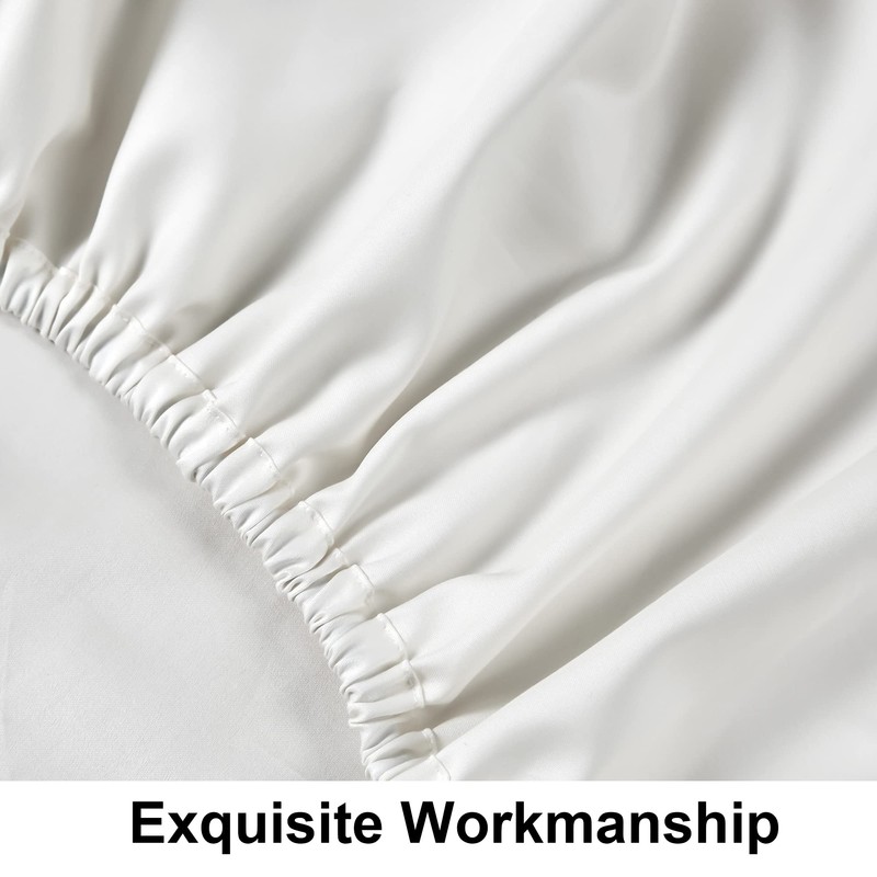 NTBAY 500 Thread Count 100% Egyptian Cotton Single Fitted Sheet,