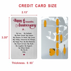 Gezxin 6 Month Anniversary Card for Boyfriend Girlfriend Him Her- Happy 6th Six Sixth Months Anniversary Keepsake Gifts