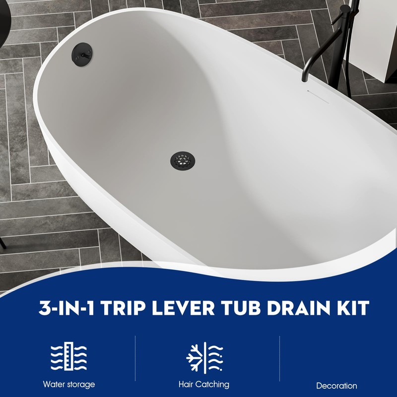 Tub Drain Linkage Assembly with Trip Lever and Strainer Done