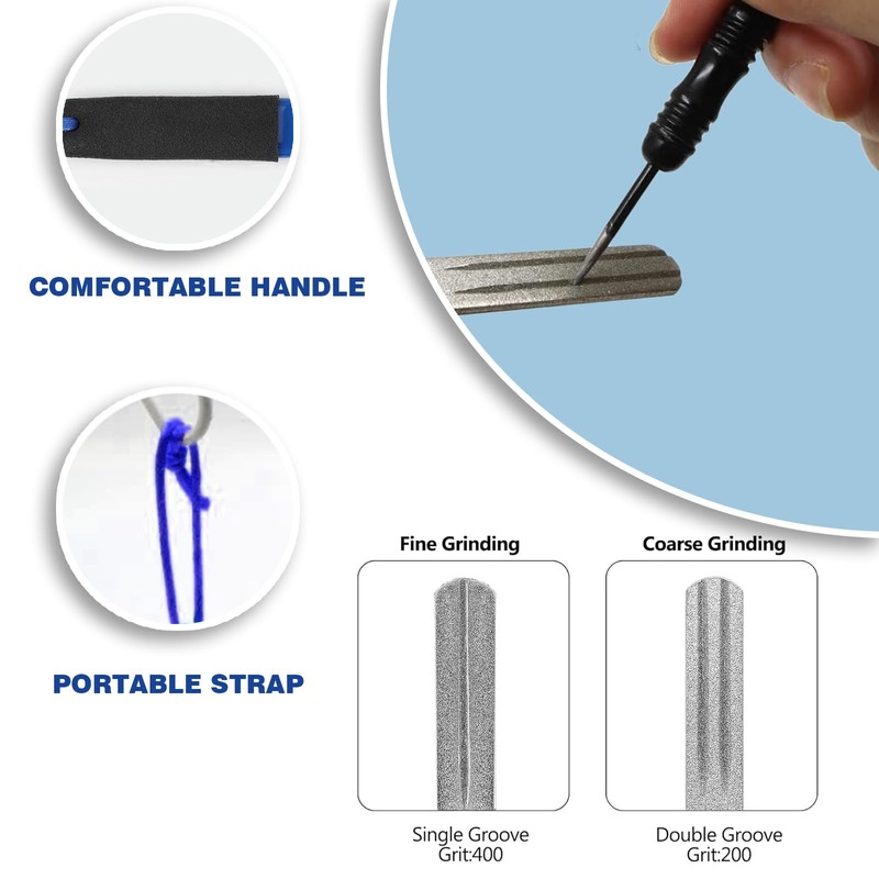 NICECONE V Groove Dart Sharpener Fishing Hook Sharpener, Double Sided