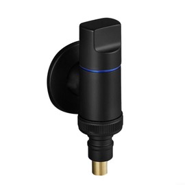 Washing Machine Basin Water Stop Valve, Automatic Washing Machine Faucet, Brass Washing Machine Faucet, Quick Release Angle Valve (Black)