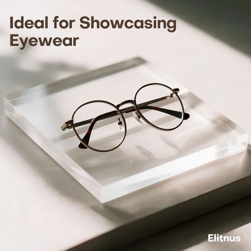 Elitnus Clear Acrylic Display Block – Solid Polished Plexiglass Riser
