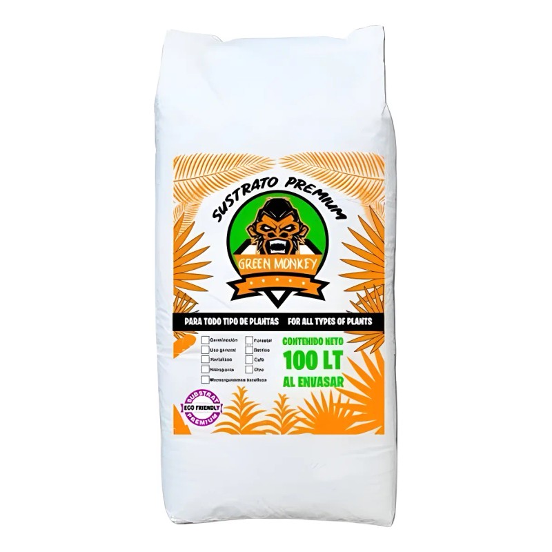 Sustrato Green Monkey 100 Lt All Mix Peat Moss Perlita
