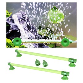 Wishlotus 2 Pieces Length Aquarium Air Stone Bubble Wall with Suction Cups, Fish Tank Bubbler Air Bar Tube Bubble Release Diffuser Bar for Fish Tank Air Pump (Green)