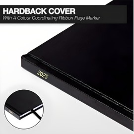 Morgan's Direct 2025 Diary Quarto Desk Diary Week to View Appointments Planner with Hard Cover