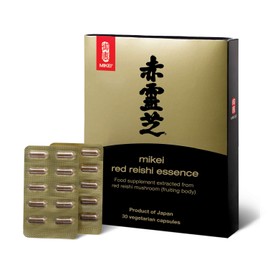 Mikei 74627 Japanese Red Reishi Essence Food Supplement Extracted From Red Reishi Mushroom - 30 Vegetarian Capsules