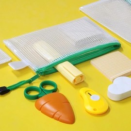 White point mesh pouch S cosmetic pouch swimming pool wave / 화이트 포인트 메쉬 파우치 S 화장품파우치 수영장파