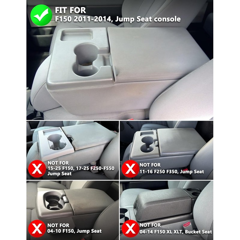 KBH Center Console Armrest Cover for Ford F150 2011 2012