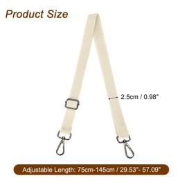 sourcing map Wide Shoulder Strap, 2.5cm Adjustable Crossbody Purse Strap Replacement for Shoulder Bag Handbag, Beige, Black Pull Core Buckle