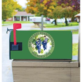 North East Pennsylvania Wine Grapes Design Souvenir Magnetic Mailbox Cover