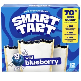 Smart Tart Toaster Pastries - No Artificial Colors or Flavors, 70% Less Sugar, Healthy Kids Snacks, Frosted Blueberry, 12 Count
