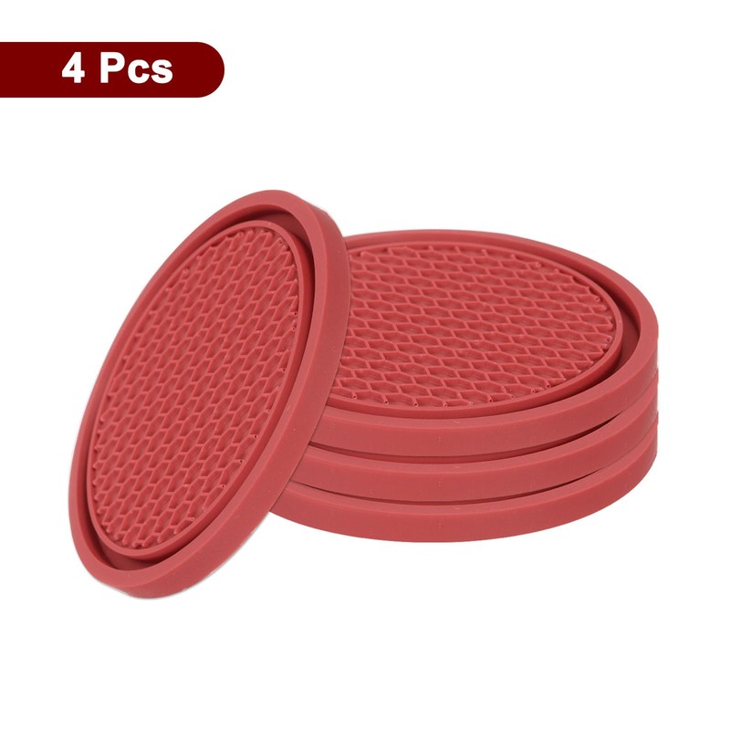 sourcing map 4pcs Car Cup Coasters Universal PVC Car Cup