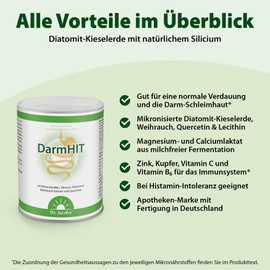 DarmHIT by Dr. Jacob's I 210 g Powder Tin Vegan I Dietary Supplement for Normal Digestion ¹ I Suitable for Histamine Intolerance (HIT) I 84 Servings