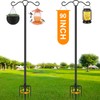 Double Shepherds Hook for Outdoor with 5 Prong Base 90