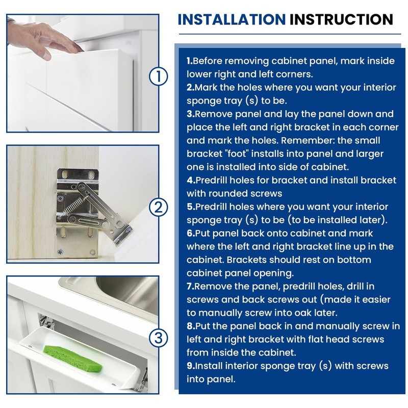 1 Pair Tip Out Tray Hinges, Sink Hinges for Kitchen