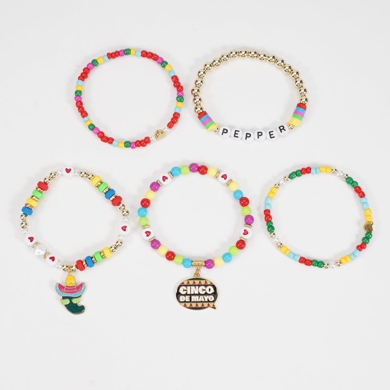 Twinfree 20pcs Cinco De Mayo Bracelets Pack for Women Cinco