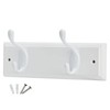 keypak 2-Hook Door Wall Mounted Coat Rack, 22.5cm - White