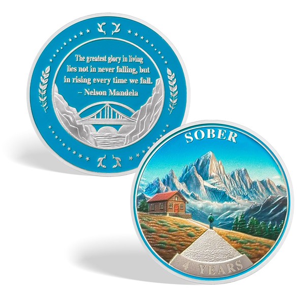 CHURYUML 4 Year Sobriety Coin Four Year Nature Landscape Sober