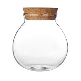 1PC (500G/17oz) Clear Empty Round High Borosilicate Glass Bottle with Cork Cap Refillable Large Capacity Sealed Bottles Vial Jars Candy Dispenser Container Pot Jar Food Storage for Home Kitchen