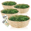 com-four® 4 x Easter Baskets with Decorative Grass and Egg