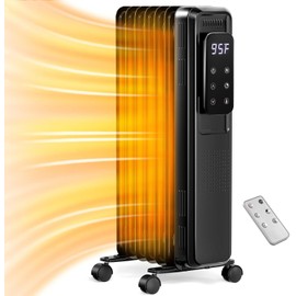 Unbranded 1500W Electric Portable Space Oil Filled Heater,LCD Display, Tip-Over Protection