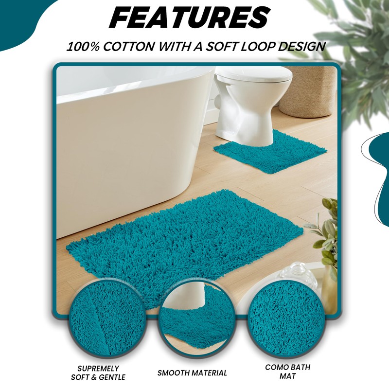 Olivia Rocco Como 2 Piece Bath Mat & Pedestal Set