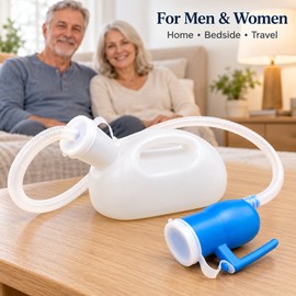 Portable Urinal Bottle Toilet Aid Bottle Urinal Potty with Lid Travel Urine Storage Unisex 2000ml Pee Tool