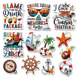12 Pcs Cruise Door Magnets, Magnetic Cruise Cabin Door Decorations, Funny Cruise Ship Door Magnets for Cabin Door, Nautical Cruise Magnets for Door Decoration, Cruise Vacation Accessories