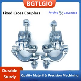 Scaffolding Forged Couplers,Fixed Right Angle Pipe Clamp,Cross Pipe Clamps For 1.65" to 1.9" (42mm to 48mm) OD Tube,4PACK. (Fixed Cross Couplers)
