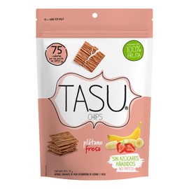 Tasu|Láminas crujientes de Fruta deshidratada|100% fruta|Nutritivas y Deliciosas| (1, Platano-Fresa)