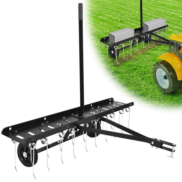 48" Tow Behind Dethatcher, Pull Behind Dethatcher with 20 Spring