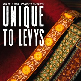 Levy's Leathers Original Hootenanny Series Gitarrengurt | Jacquardgewebe | Breite 5 cm | Farbe Rot | (M8HT-26)