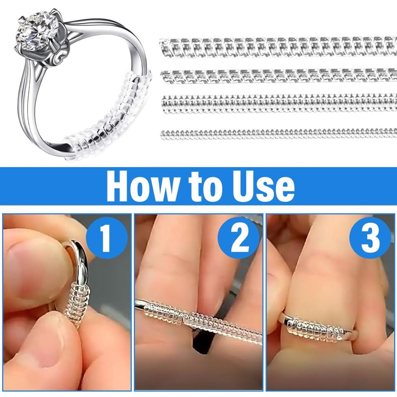 Invisible Ring Size Adjuster for Loose Rings, Pack of 16