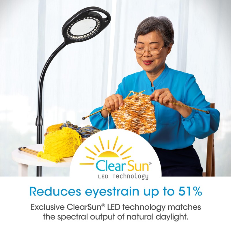 OttLite 2-in-1 ClearSun LED Magnifier Light Floor and Table Lamp