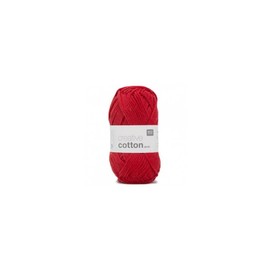 Rico Design 50 g Creative Cotton Aran Häkelgarn Baumwolle 85 m Lauflänge/Knäuel (Rot)