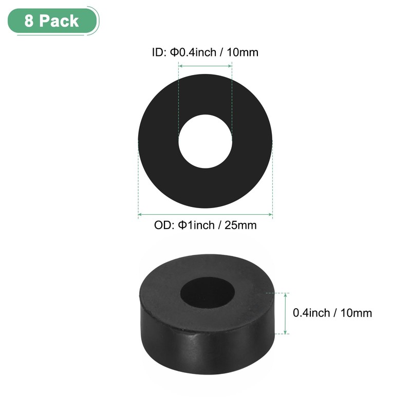 M METERXITY 8-Pack Rubber Isolation Washers, 1" OD 0.4" ID