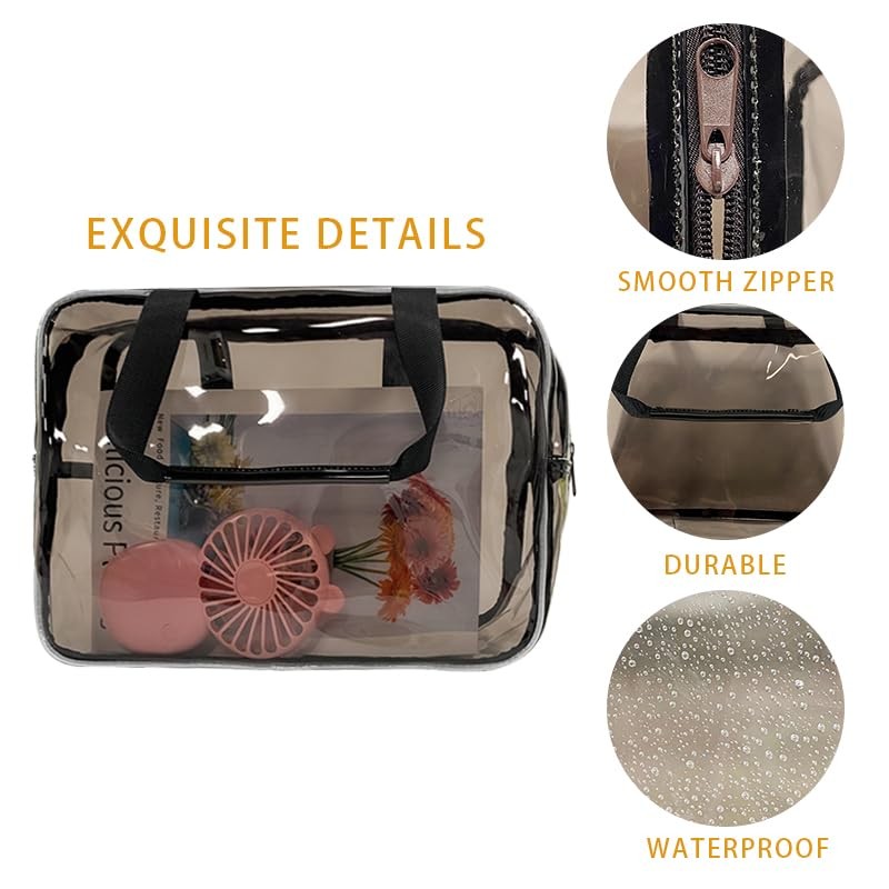 TotePrint Transparent Waterproof Vinyl Handbag Makeup Waterproof Shoulder Tote Bag