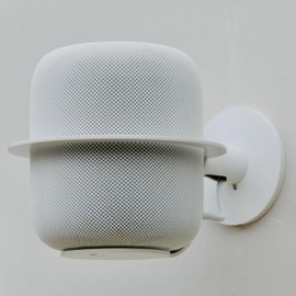 Wall Mount for HomePod (Gen 1 & 2) – U.S.-Designed Steel Bracket with Flush Fit and Discreet Cable Routing – Minimalist Audio Accessory for Drywall, Brick, or Stud, White Wall Mount Single