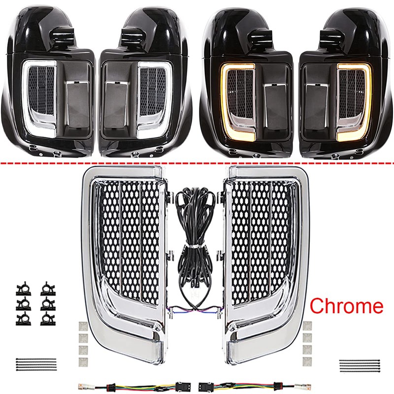 LED Light Running Turn Signal Lower Fairing Grills Switchback Flare