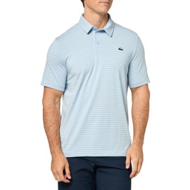 Lacoste Mens Sport Regular Fit UV Protect Golf Polo Shirt, Blue/Grey Chine, X-Large