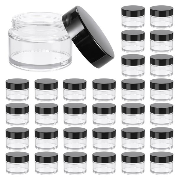 1oz Glass Jar with Lid, Hoa Kinh 30Pack Clear Round