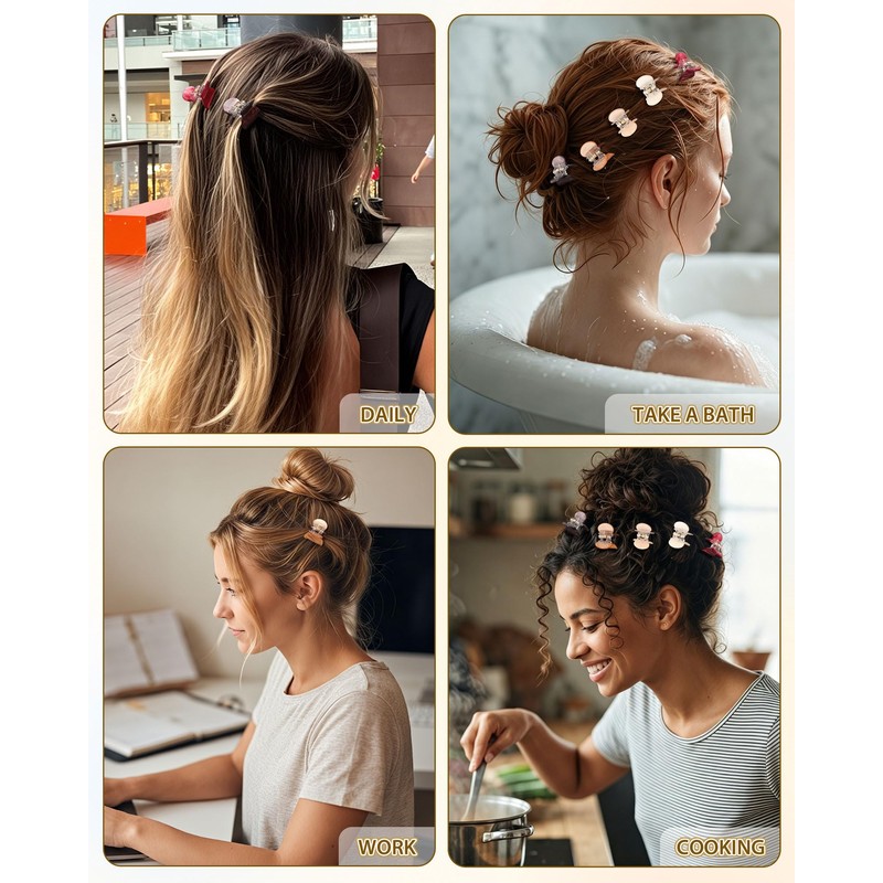 Mini Claw Clips for Women, Stylish Small Hair Clips for