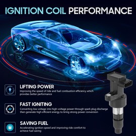 Hurotoms 6PCS Ignition Coil Pack with 6PCS Iridium Spark Plug Compatible with 2003 2004 2005 2006 2007 2008 Jaguar S-Type X-Type 3.0L 2.5L 4pin, Replace for UF435 5C1399 C1402 IC555