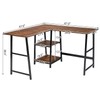 Tangkula L Shaped Desk, Space Saving Corner Desk w/ 2