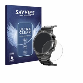 Savvies Pack of 6 Screen Protectors for Powerwill Smartwatch 1.39 Inch Screen Protector Film Ultra Transparent