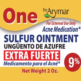 Arymar 9% Sulfur Ointment, Acne Spot Treatment for Face & Body - 2 Oz