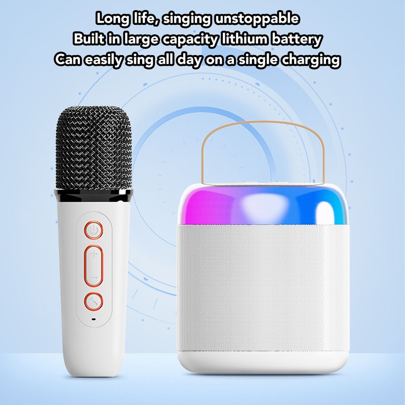 Wireless Karaoke Speakers RGB Light Bluetooth5.3 Speaker with 2 Wireless