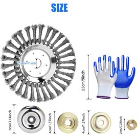 Weed Brush Cutter, Universal Wild Herb Brush for Brush Cutters, 25.4 mm Bore Wire Brush for Brush Cutter, Weed Removal, Grass Trimmer, Wild Herb Brush for Gardens, Lawns (10 Inches)